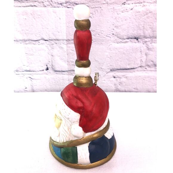 Santa Claus Bisque Ceramic Hand Painted Christmas Holiday Hand Bell - Picture 4 of 8